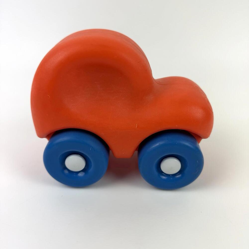 Little Tikes My First Wheels Orange Chunky Vintage Toy Car Vehicle Blue Wheels